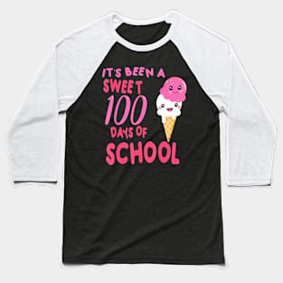 Ice Cream Cone 100 Days Of School Teacher Baseball T-Shirt